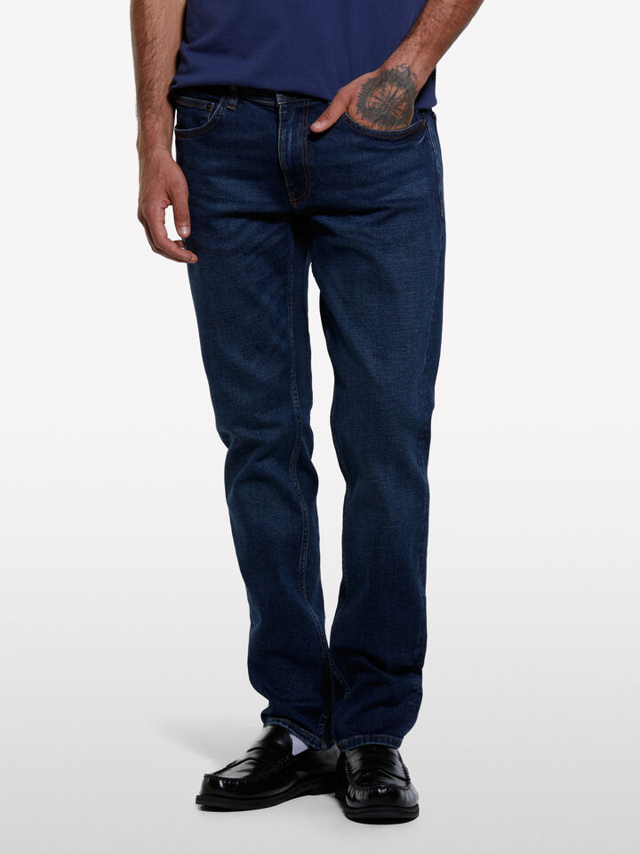 Blue Style 74 slim fit jeans - men's slim fit jeans - Dark Blue | Sisley image number 3